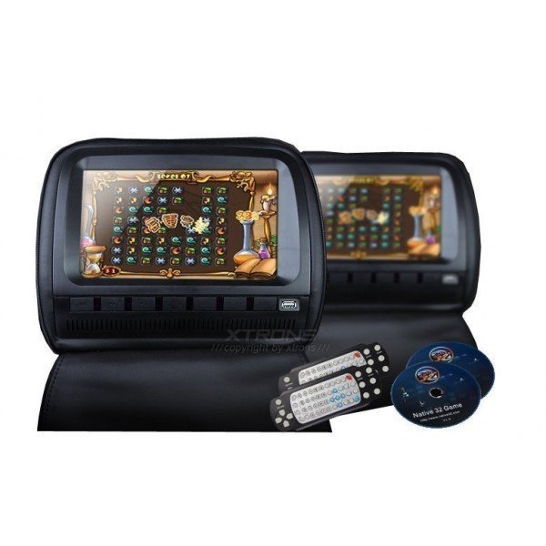 2 LCD Headrest with DVD, USB, SD Card and games. REF: TR1433