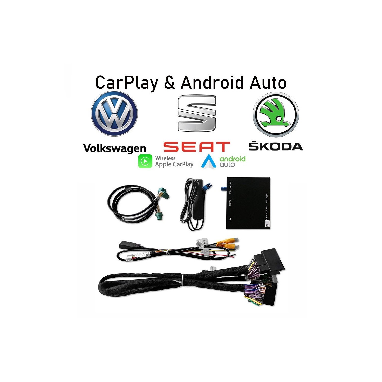 Interface Carplay & Android Auto Volkswagen Seat Skoda MQB WIRELESS TR3554