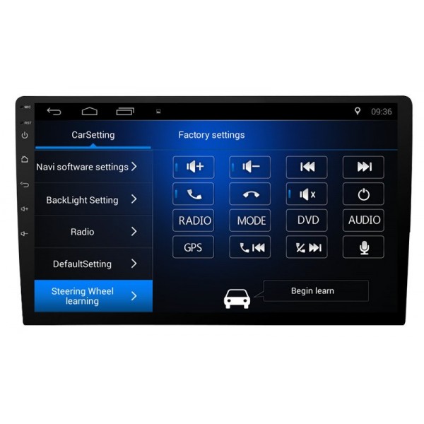 Radio GPS 10,1 pulgadas Android 1 DIN