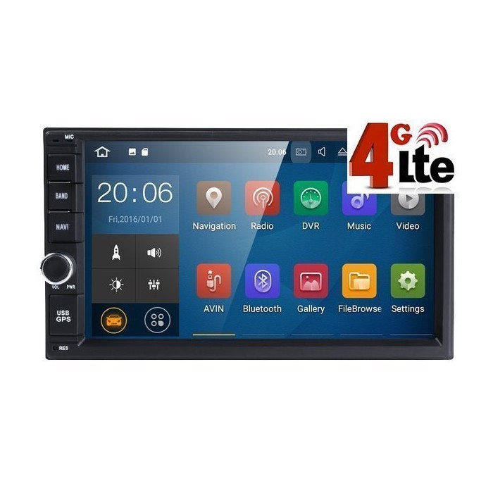 multimedia 2 din unit android 4G lte 