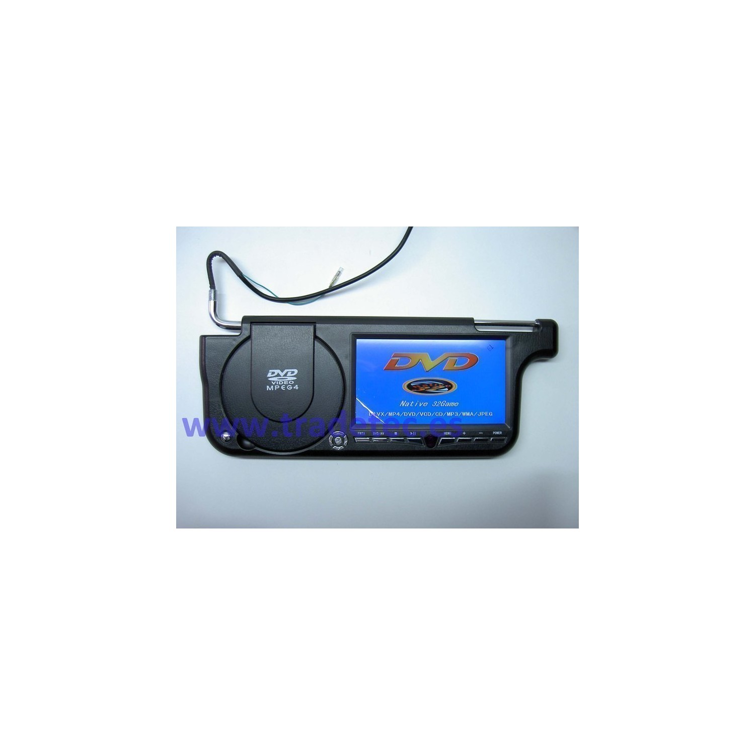 Sun visor with LCD 7" and DVD