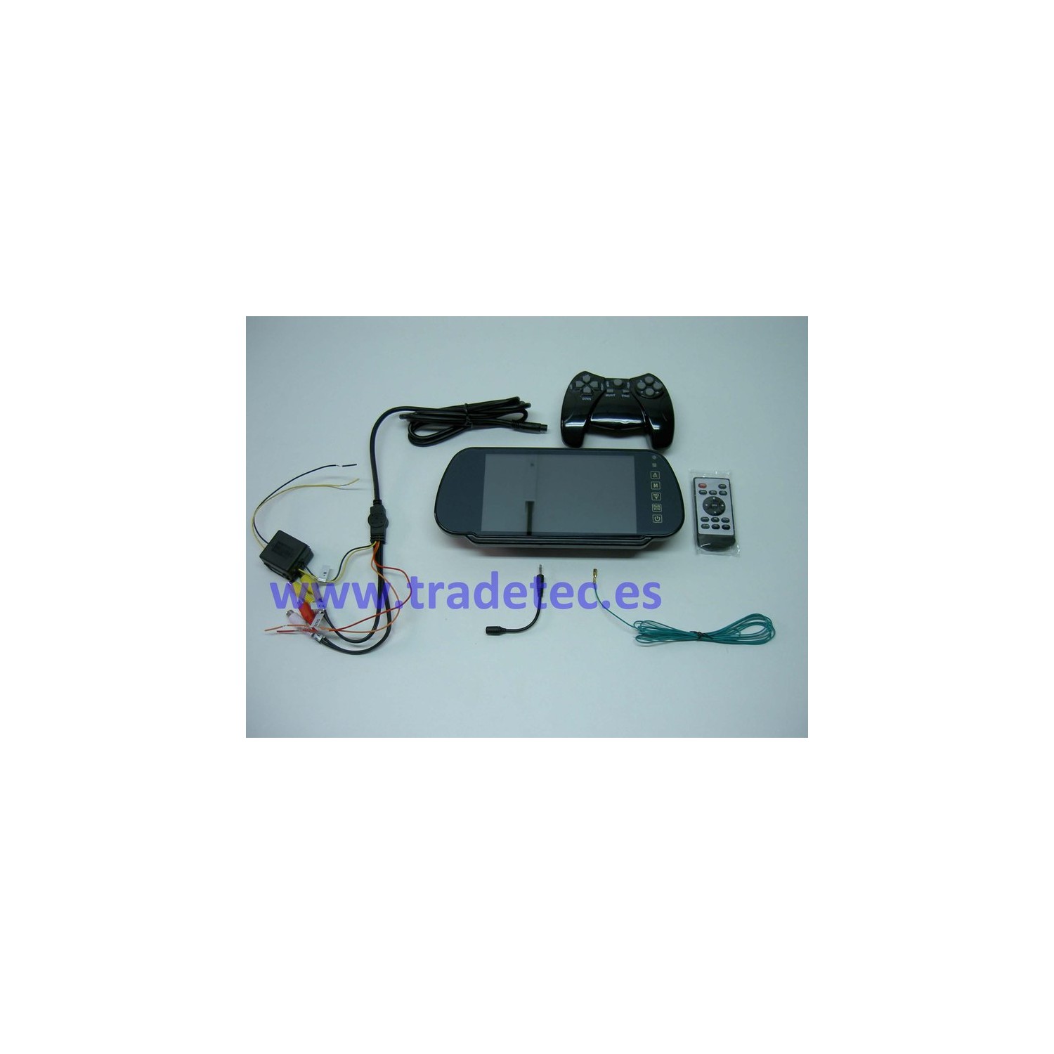 Retrovisor LCD 7", bluetooth, cámara 