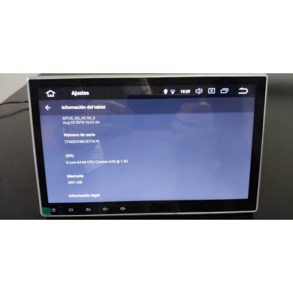Radio GPS 1 din 10,1 pulgadas OCTA CORE Android