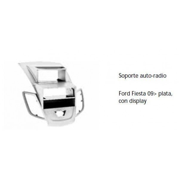 Soporte auto radio Ford Fiesta 09- plata con display Ref: TR492