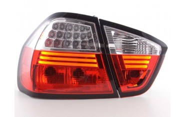 LED taillights set BMW 3 series sedan type E90 05 08 clear red
