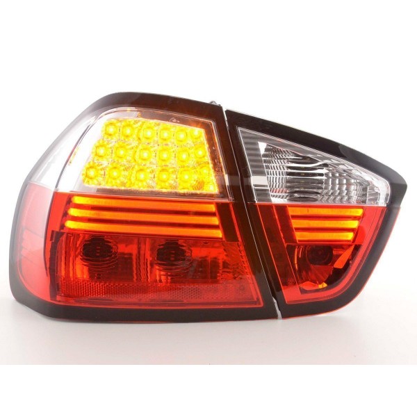 LED taillights set BMW 3 series sedan type E90 05 08 clear red