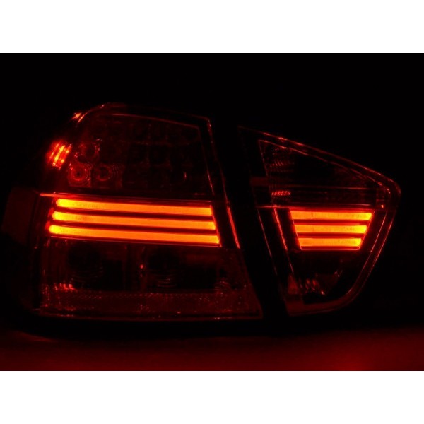 LED taillights set BMW 3 series sedan type E90 05 08 clear red