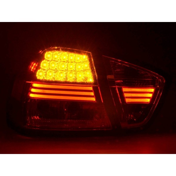 LED taillights set BMW 3 series sedan type E90 05 08 clear red