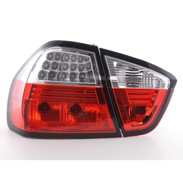 LED taillights set BMW 3 series sedan type E90 05 08 clear red