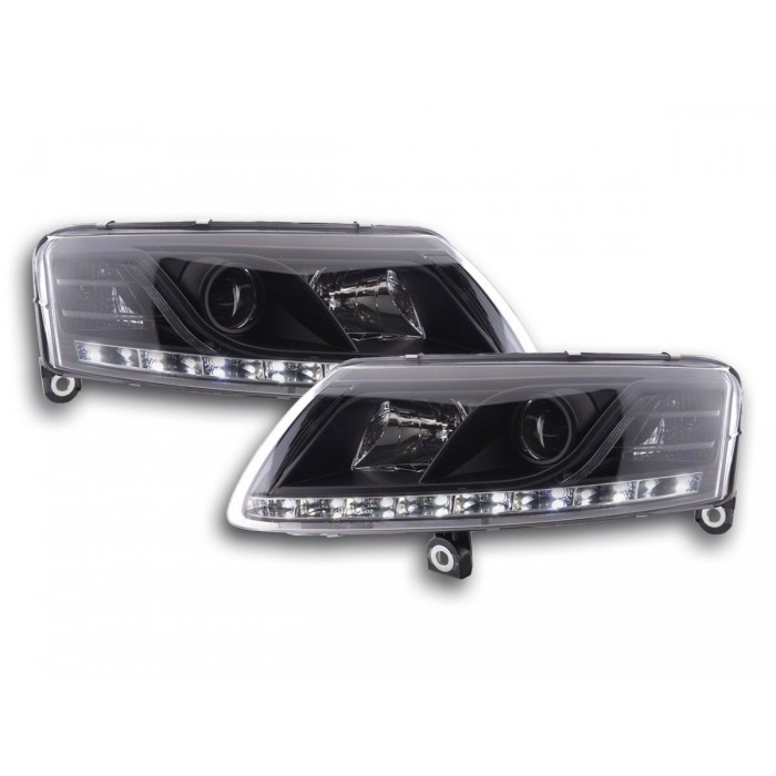 Headlight set Xenon Daylight LED daytime running lights Audi A6 type 4F 04 08 black