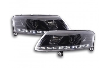 Headlight set Xenon Daylight LED daytime running lights Audi A6 type 4F 04 08 black