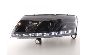 Headlight set Xenon Daylight LED daytime running lights Audi A6 type 4F 04 08 black