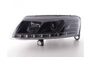 Headlight set Xenon Daylight LED daytime running lights Audi A6 type 4F 04 08 black