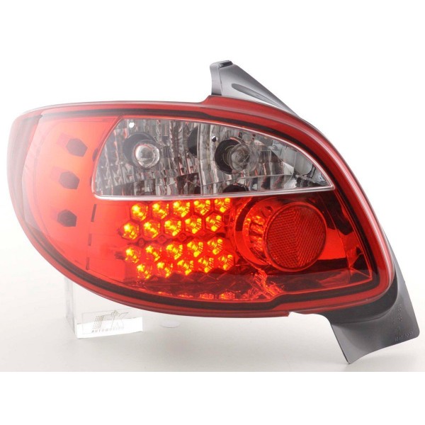 LED taillights set Peugeot 206 3 5 door without convertible 98 05 red