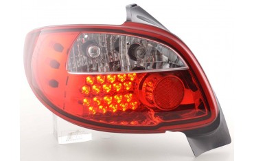 LED taillights set Peugeot 206 3 5 door without convertible 98 05 red
