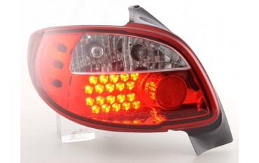 LED taillights set Peugeot 206 3 5 door without convertible 98 05 red