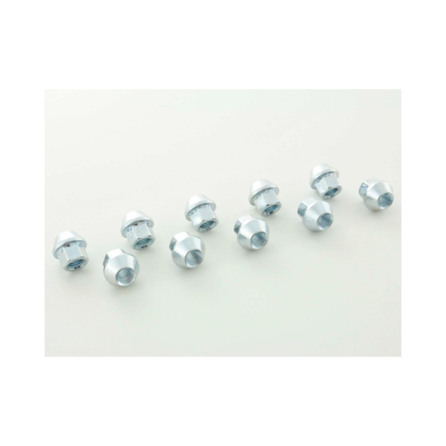 Wheel nuts set 10 pcs Length 34mm conical collar M12x15 silver