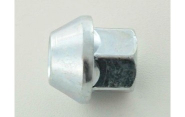 Single wheel nut length 34mm conical collar M12x175 silver