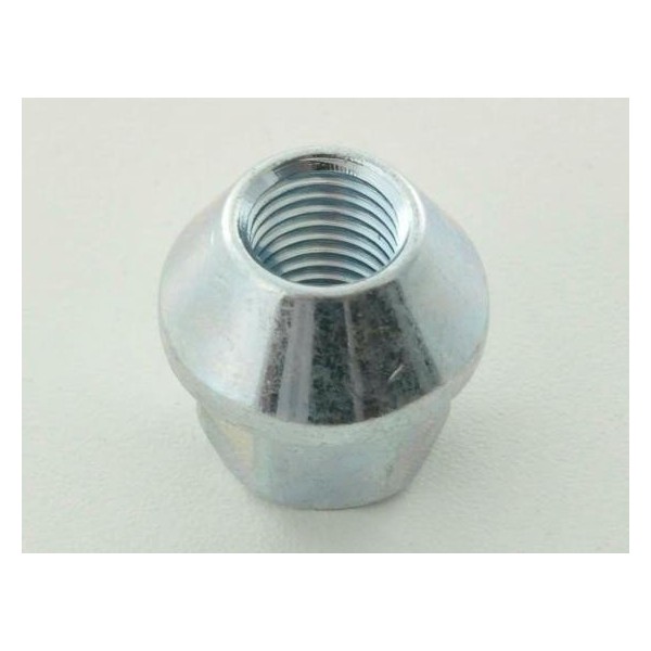 Single wheel nut length 34mm conical collar M12x175 silver