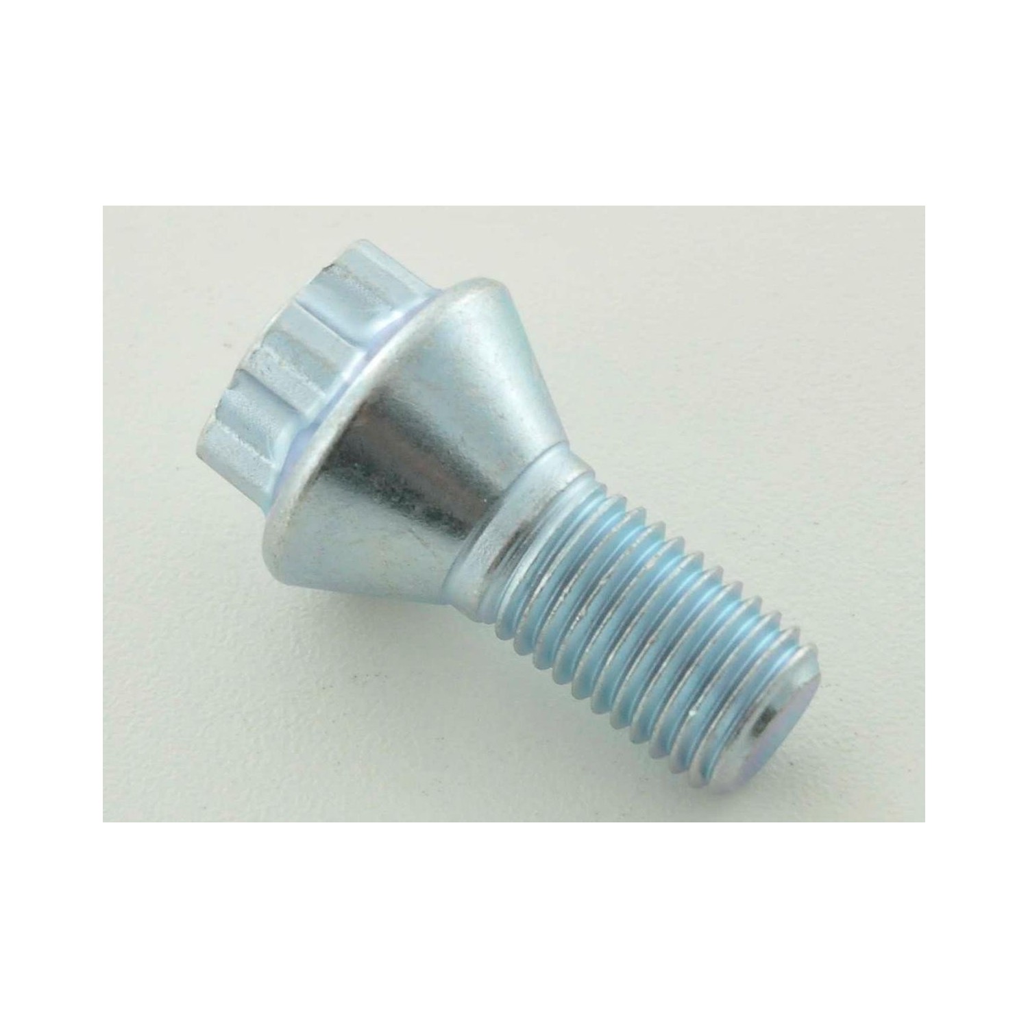 Single wheel bolt shaft length 21mm tapered collar short head silver M12x15