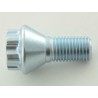 Single wheel bolt shaft length 21mm tapered collar short head silver M12x15