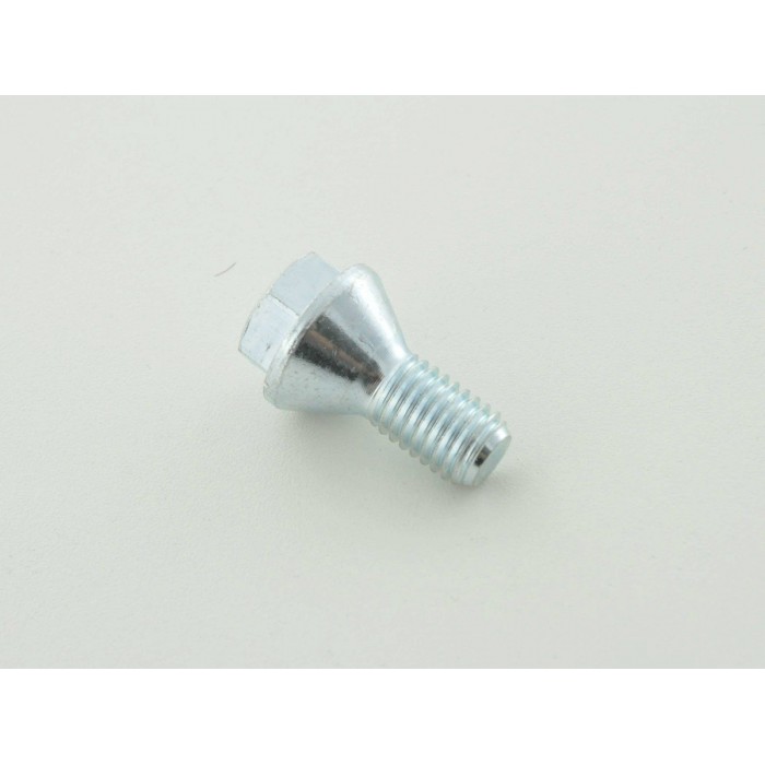 Single wheel bolt shaft length 21mm tapered collar short head silver M12x175