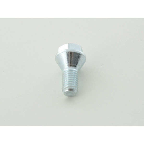 Single wheel bolt shaft length 21mm tapered collar short head silver M12x175