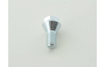 Single wheel bolt shaft length 21mm tapered collar short head silver M12x175