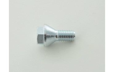 Single wheel bolt shaft length 21mm tapered collar short head silver M12x175