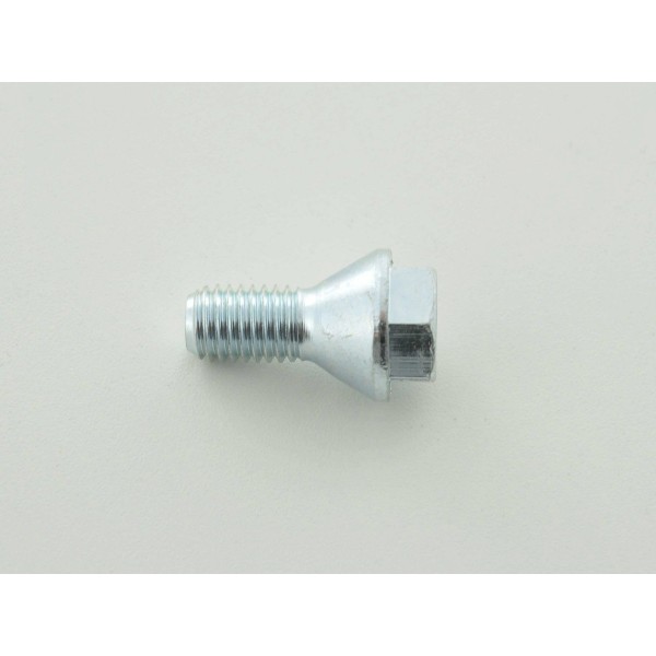 Single wheel bolt shaft length 21mm tapered collar short head silver M12x175