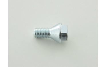 Single wheel bolt shaft length 21mm tapered collar short head silver M12x175