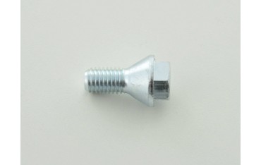 Single wheel bolt shaft length 21mm tapered collar short head silver M12x175