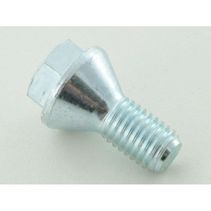 Single wheel bolt shaft length 26mm tapered collar short head silver M12x175