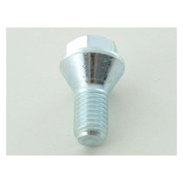 Single wheel bolt shaft length 26mm tapered collar short head silver M12x175