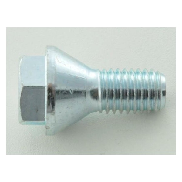 Single wheel bolt shaft length 26mm tapered collar short head silver M12x175