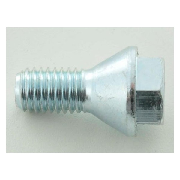 Single wheel bolt shaft length 26mm tapered collar short head silver M12x175