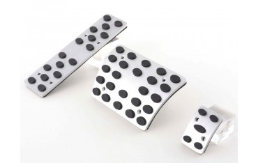 FK aluminum pedals pedal set 3 piece Mercedes Benz C E S Class pedal cover car pedals rubber studs