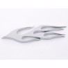 Sticker chrome 3D Car Logo motif Flame 115x45 mm chrome