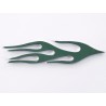 Sticker chrome 3D Car Logo motif Flame 115x45 mm chrome