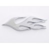 Sticker chrome 3D Car Logo motif Flame 115x45 mm chrome