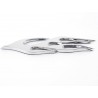 Sticker chrome 3D Car Logo motif Flame 115x45 mm chrome