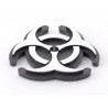 Sticker chrome 3D car logo motif Radioactiv 52x52 mm chrome