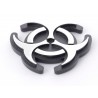 Sticker chrome 3D car logo motif Radioactiv 52x52 mm chrome