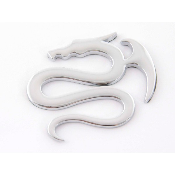 Sticker chrome 3D Car Logo motif Dragon I 75x62 mm chrome