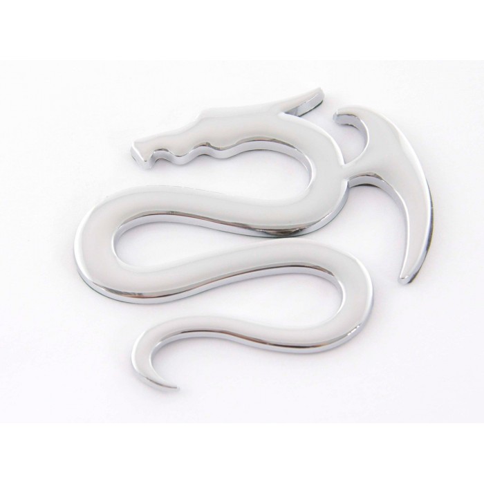 Sticker chrome 3D Car Logo motif Dragon I 75x62 mm chrome