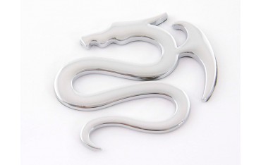 Sticker chrome 3D Car Logo motif Dragon I 75x62 mm chrome