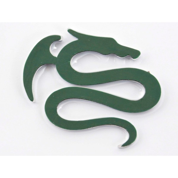 Sticker chrome 3D Car Logo motif Dragon I 75x62 mm chrome