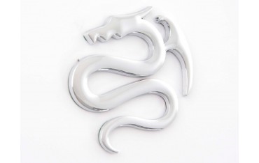 Sticker chrome 3D Car Logo motif Dragon I 75x62 mm chrome