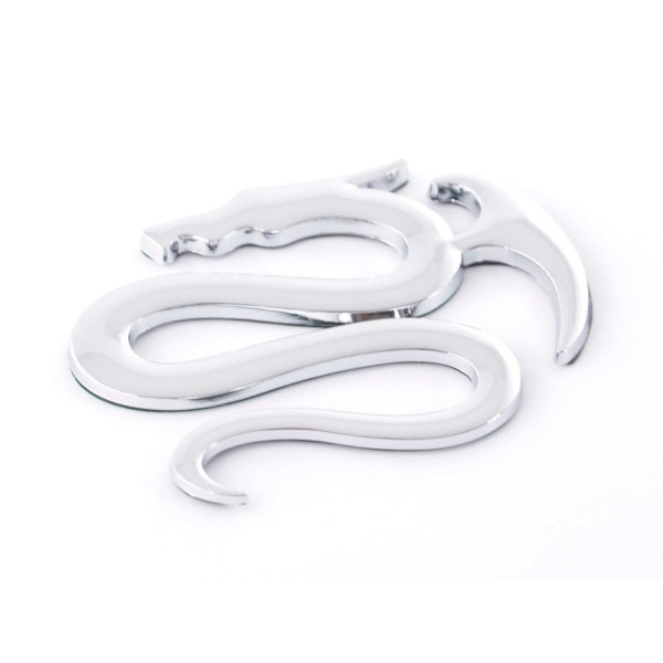 Sticker chrome 3D Car Logo motif Dragon I 75x62 mm chrome