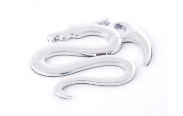 Sticker chrome 3D Car Logo motif Dragon I 75x62 mm chrome